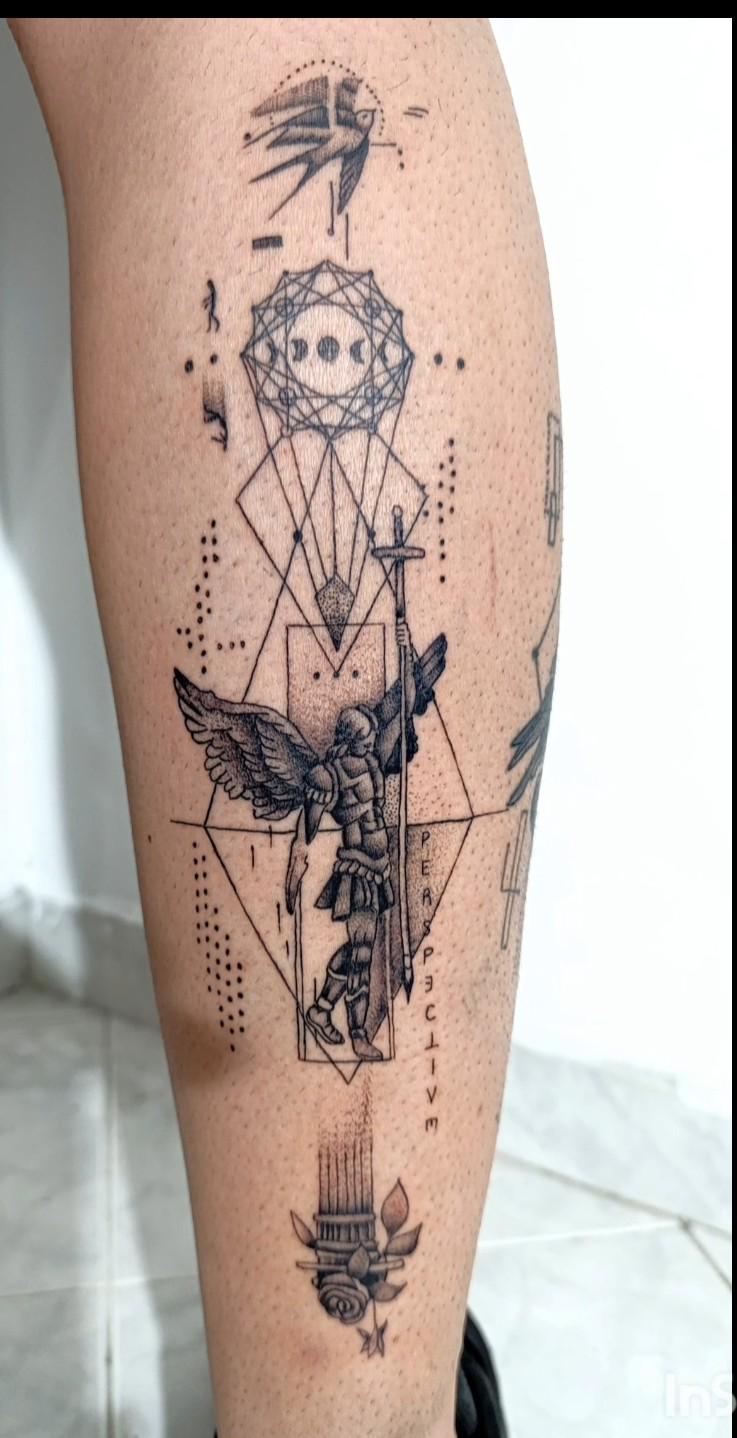 Archangel geometric tattoo